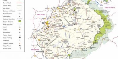 Lesotho teede kaart