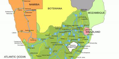 Kaart, Lesotho ja lõuna-aafrika vabariik