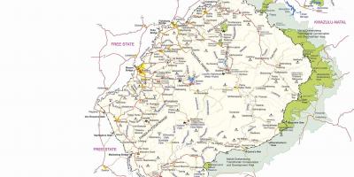 Kaart Lesotho piiripunktid